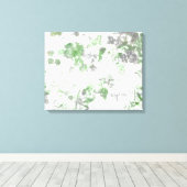 Mengsel van bloempatroon en wandtextuur canvas afdruk (Insitu (Houten vloer))