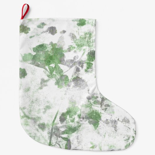 Mengsel van bloempatroon en wandtextuur grote kerstsok (Voorkant)