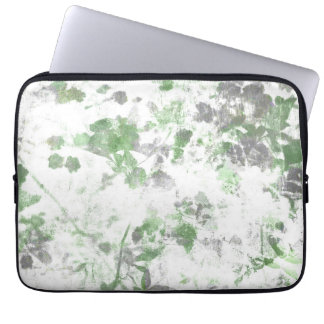 Mengsel van bloempatroon en wandtextuur laptop sleeve