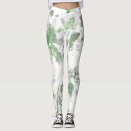 Mengsel van bloempatroon en wandtextuur leggings