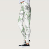 Mengsel van bloempatroon en wandtextuur leggings (Links)