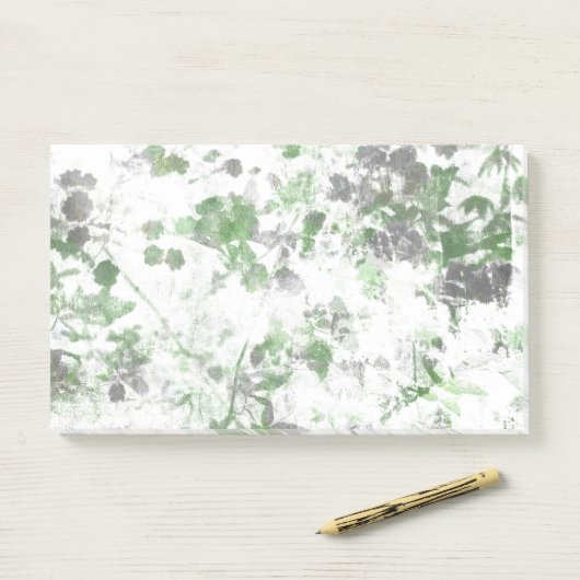 Mengsel van bloempatroon en wandtextuur post-it® notes (Op bureau)