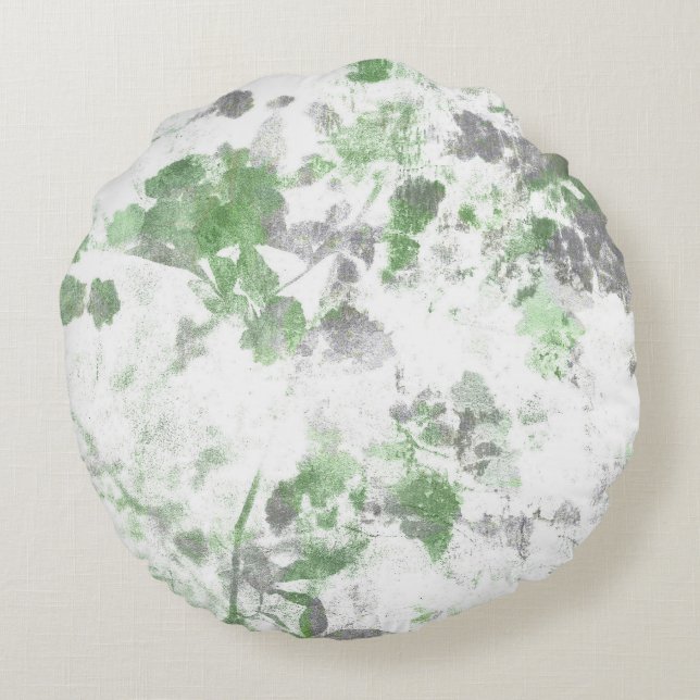 Mengsel van bloempatroon en wandtextuur rond kussen (Achterkant)
