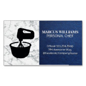 Mengsel van Bowl | Blauwe lederen marmer Magnetisch Visitekaartje (Voorkant)