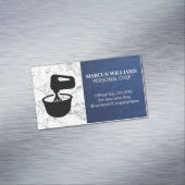 Mengsel van Bowl | Blauwe lederen marmer Magnetisch Visitekaartje (Voorbeeld)