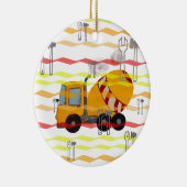 Mengsel van geel en rood beton keramisch ornament (Rechts)