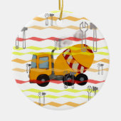 Mengsel van geel en rood beton keramisch ornament (Voorkant)