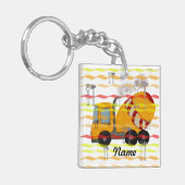 Mengsel van geel en rood beton sleutelhanger (Voorkant Links)