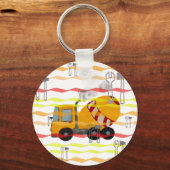 Mengsel van geel en rood beton sleutelhanger (Voorkant)