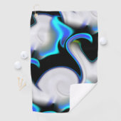 Mengsel van glad met blauwe neonkrommen over schad golfhanddoek (Insitu)