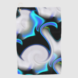 Mengsel van glad met blauwe neonkrommen over schad golfhanddoek