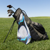 Mengsel van glad met blauwe neonkrommen over schad golfhanddoek (Groen)