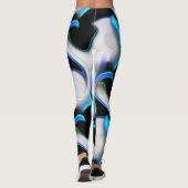 Mengsel van glad met blauwe neonkrommen over schad leggings (Achterkant)