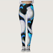 Mengsel van glad met blauwe neonkrommen over schad leggings (Voorkant)