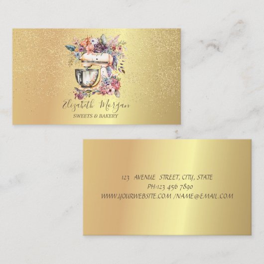 Mengsel van goudmakerij met Confetti Visitekaartje (Voorkant / Achterkant)