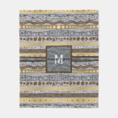 Mengsel van metalen Monogram Urban Industrial Upsc Fleece Deken (Voorkant)