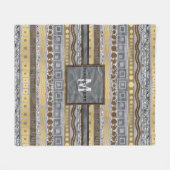 Mengsel van metalen Monogram Urban Industrial Upsc Fleece Deken (Voorkant (Horizontaal))