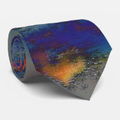 Mengsel van oranje en blauw, gekleurd met kraseffe stropdas (Opgerold)