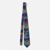 Mengsel van oranje en blauw, gekleurd met kraseffe stropdas (Achterkant)