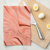 Mengsel van perzik, zalm, helder koraal en roze theedoek (Quarter Fold)