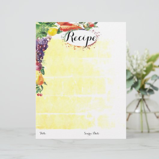 Mengsel van voedingsrecept voor groenten en fruit (Staand voorkant)