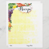 Mengsel van voedingsrecept voor groenten en fruit (Voorkant / Achterkant)