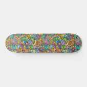 Mengsel van vreemde doodles in een speels carnaval persoonlijk skateboard (Horizontaal)