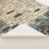 Mengsels tegen de achtergrond van de wandtextuur. sherpa deken (3/4)