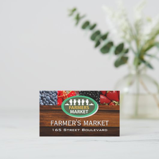 Mengsels van de Berries- en boerenmarkt Visitekaartje (Staand voorkant)