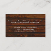 Mengsels van de Berries- en boerenmarkt Visitekaartje (Achterkant)