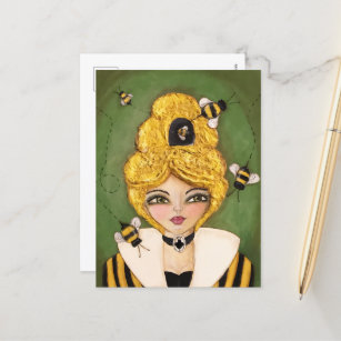 Mengsels van media-koningin van bijenkorven briefkaart