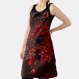 Mengsels van roodroodblokjes en roodroodroze blokj schort