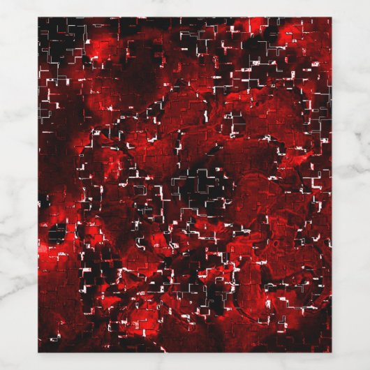 Mengsels van roodroodblokjes en roodroodroze blokj wijn etiket (Enkel label)