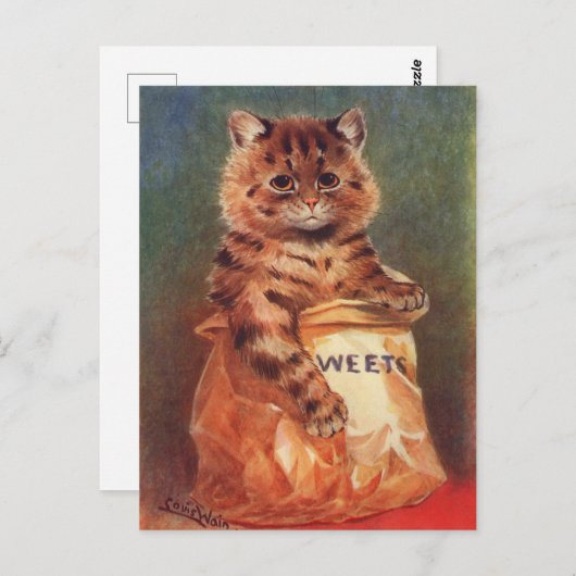 Mengsels van Sweets Cat van Louis Wain Briefkaart (Voorkant / Achterkant)