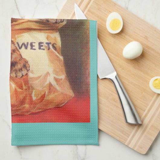 Mengsels van Sweets Cat van Louis Wain Theedoek (Quarter Fold)