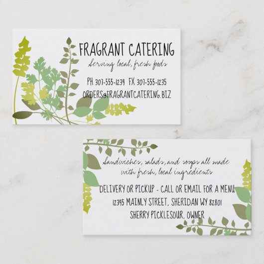 Mengsels van visitekaartje van keukenchef (Voorkant / Achterkant)