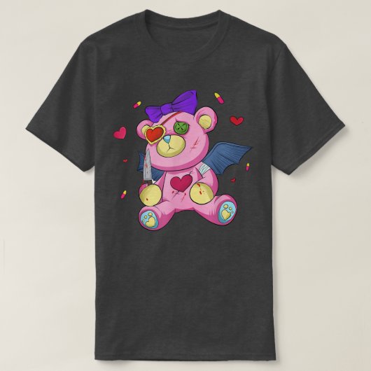 Menhera chan Yami Kawaii Gothic Harajuku Tedd T-shirt (Design voorkant)
