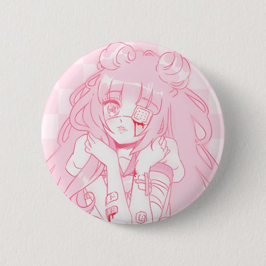 Menhera Girl Badge Ronde Button 5,7 Cm (Voorkant)