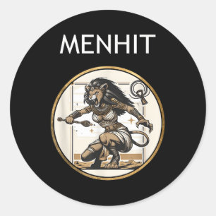 Menhit Nubian War Godin Oude mythologie Ronde Sticker