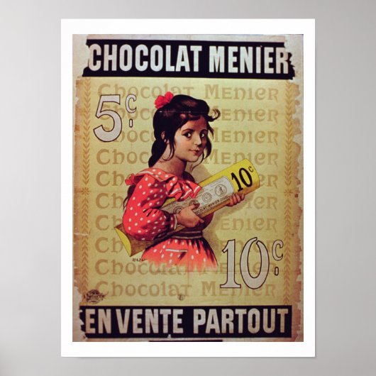 "Menier Chocolat", op verkoop overal (kleur lith Poster (Voorkant)