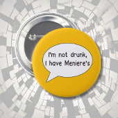Menière's awareness pin badge duizelige draaiduize ronde button 5,7 cm