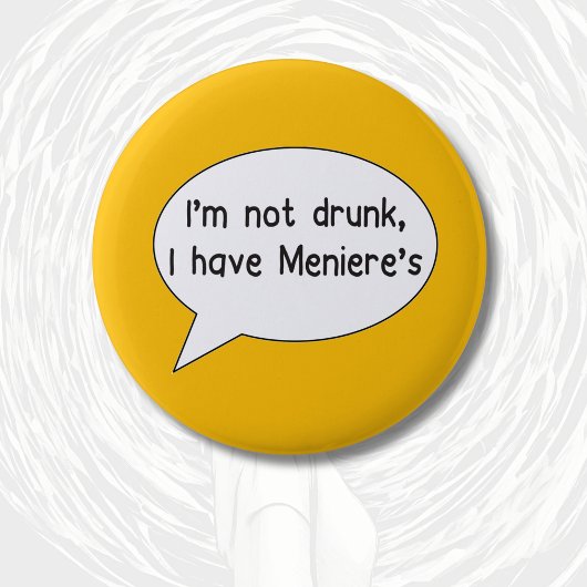 Menière's awareness pin badge duizelige draaiduize ronde button 5,7 cm