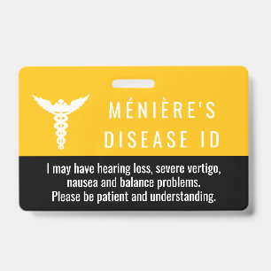 MÉNIÈRE'S bewustzijn ID geduld pvc badge