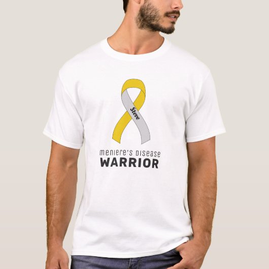 Meniere's Disea Warrior Ribbon White Mannen T-Shir T-shirt (Voorkant)