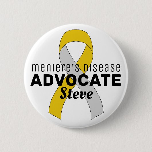Meniere's Disease Advocate Ribbon White Button (Voorkant)