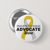 Meniere's Disease Advocate Ribbon White Button (Voorkant /achterkant)