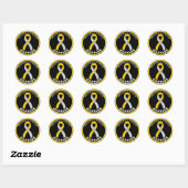 Meniere's Disease Warrior Ribbon Black Ronde Sticker (Vel)