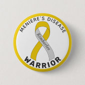 Meniere's Disease Warrior Ribbon White Button (Voorkant)