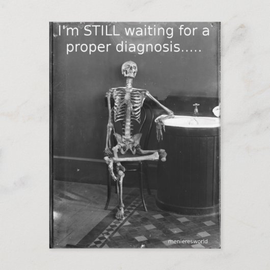 Menieres skeleton briefkaart (Voorkant)