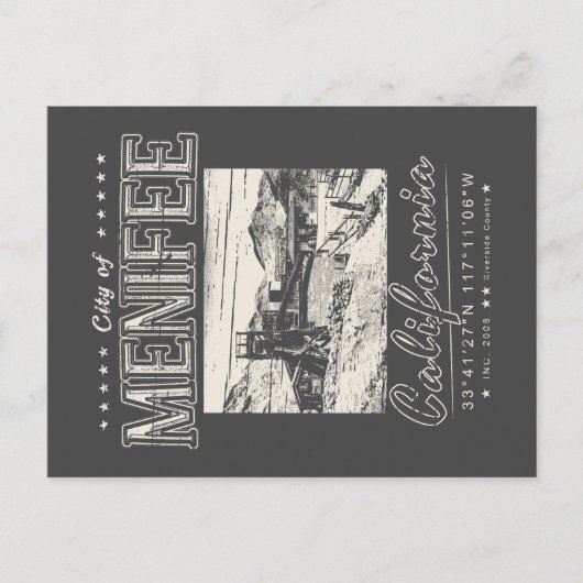 MENIFEE RIVERSIDE CALIFORNIË -  GOUDMIJN BRIEFKAART (Voorkant)